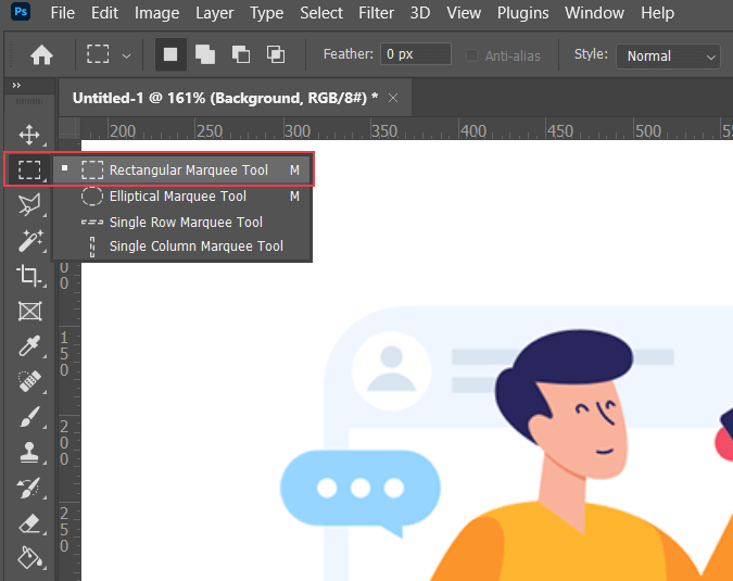 زوايا مستديرة في photoshop أداة سرادق