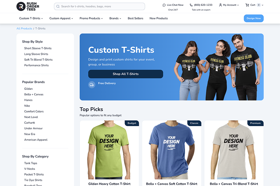 rushordertees print on demand site for beginners