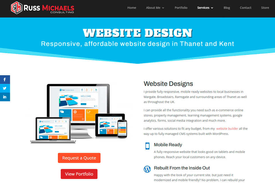 russ michaels consulting website design