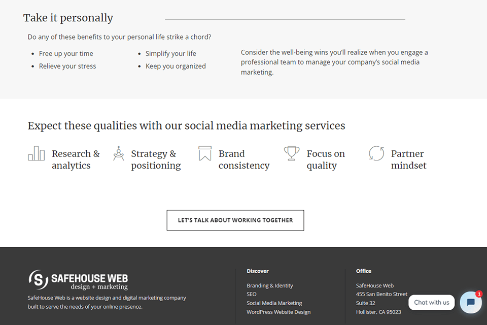 safehouse web company interface