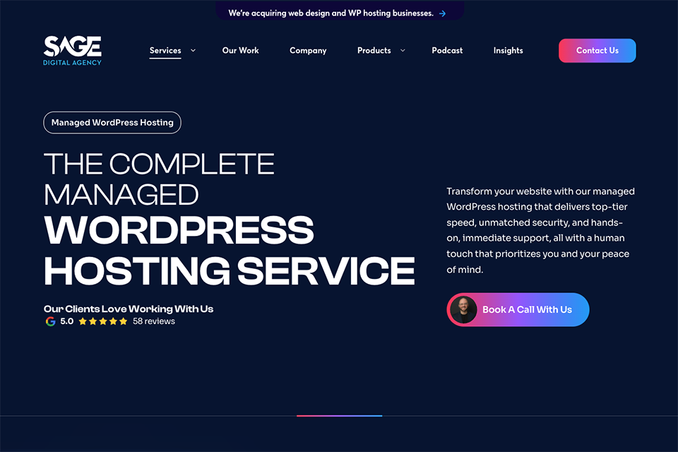 sage agency wordpress hosting service