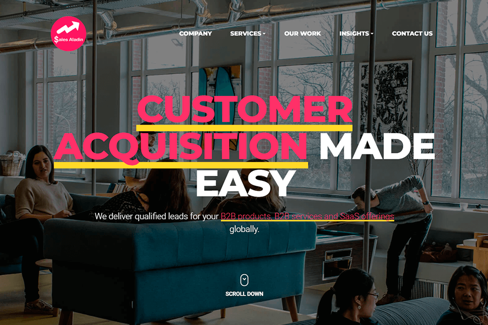 salesaladin lead generation company interface