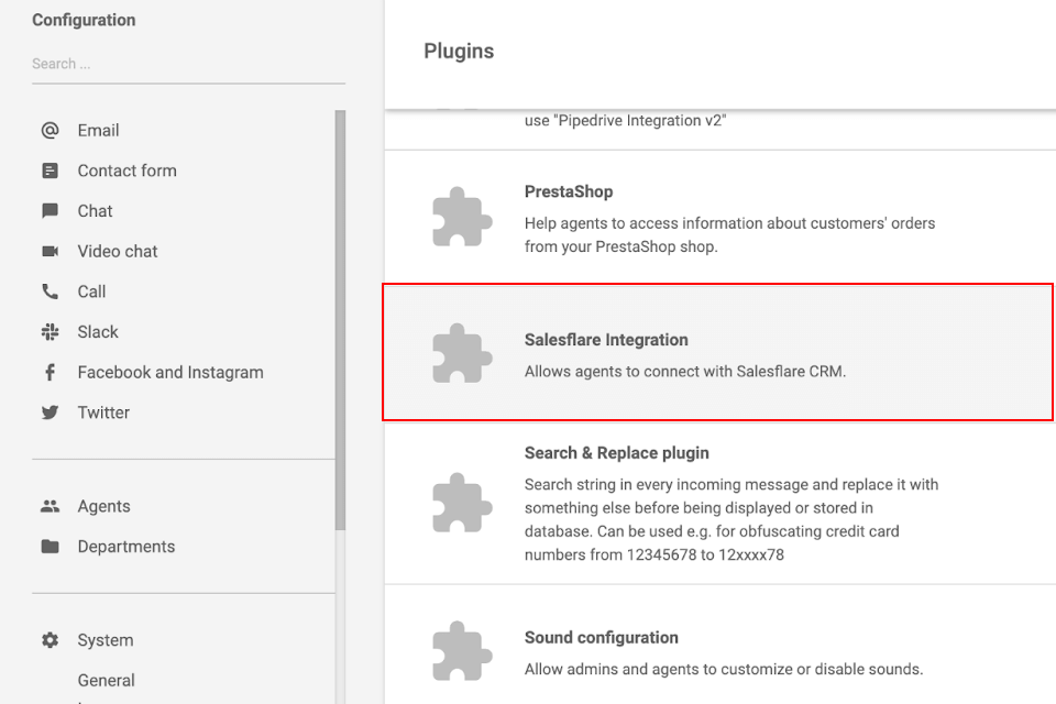 salesflare platform integration