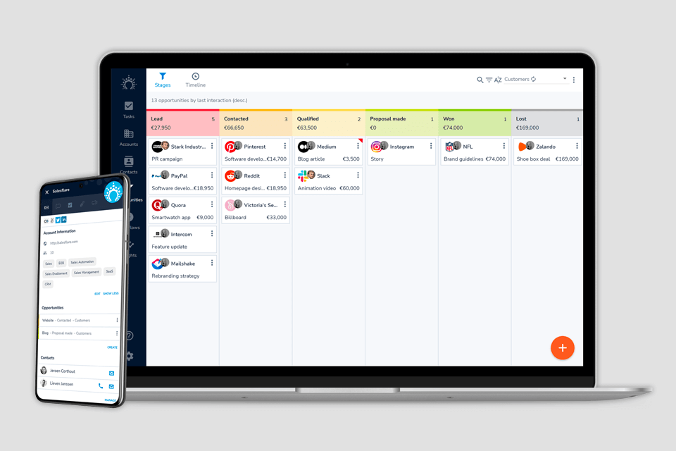 salesflare platform interface