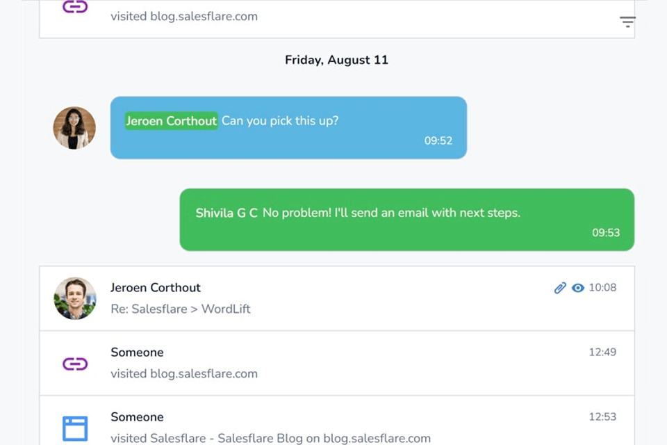 salesflare platform team collaboration
