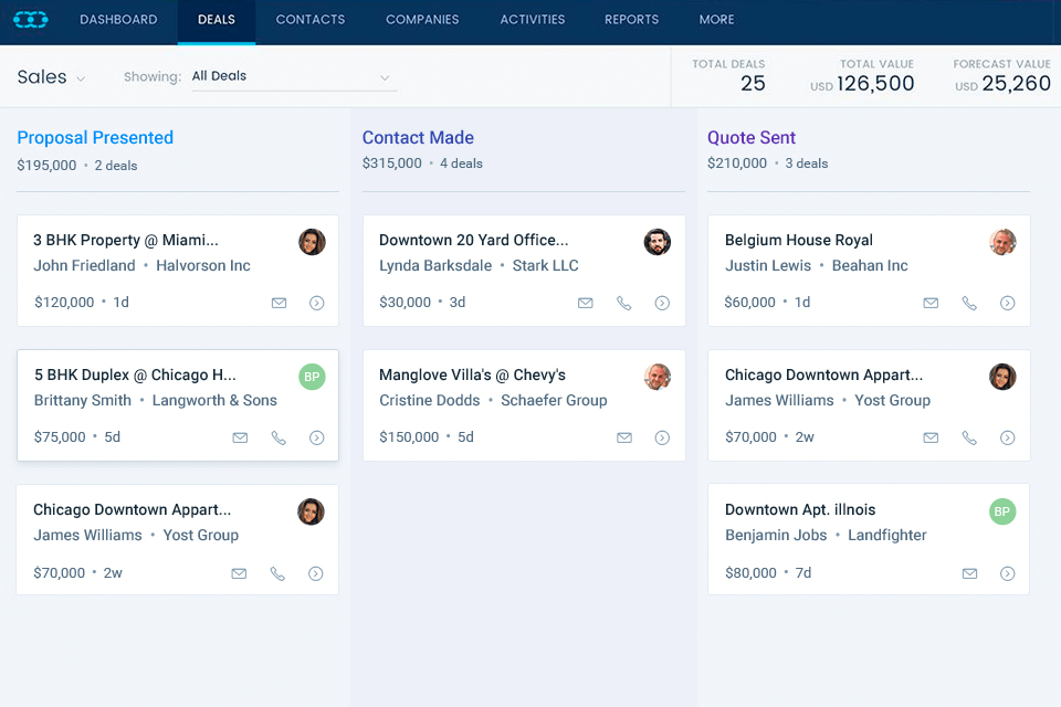 salesmate real estate crm software interface