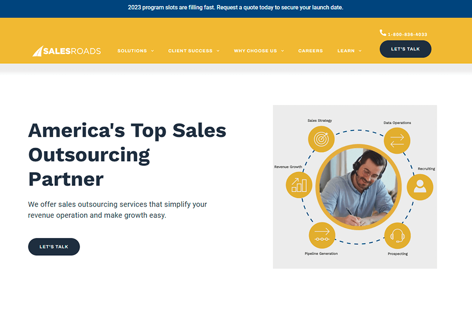 salesroads lead generation company interface
