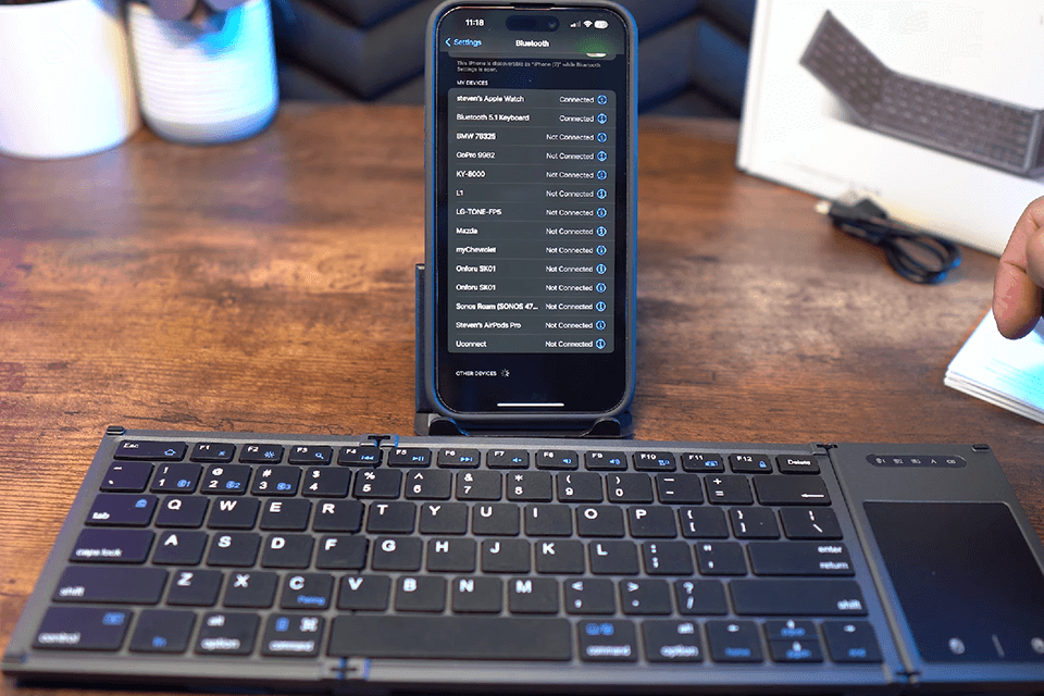 samsers foldable bluetooth travel keyboard