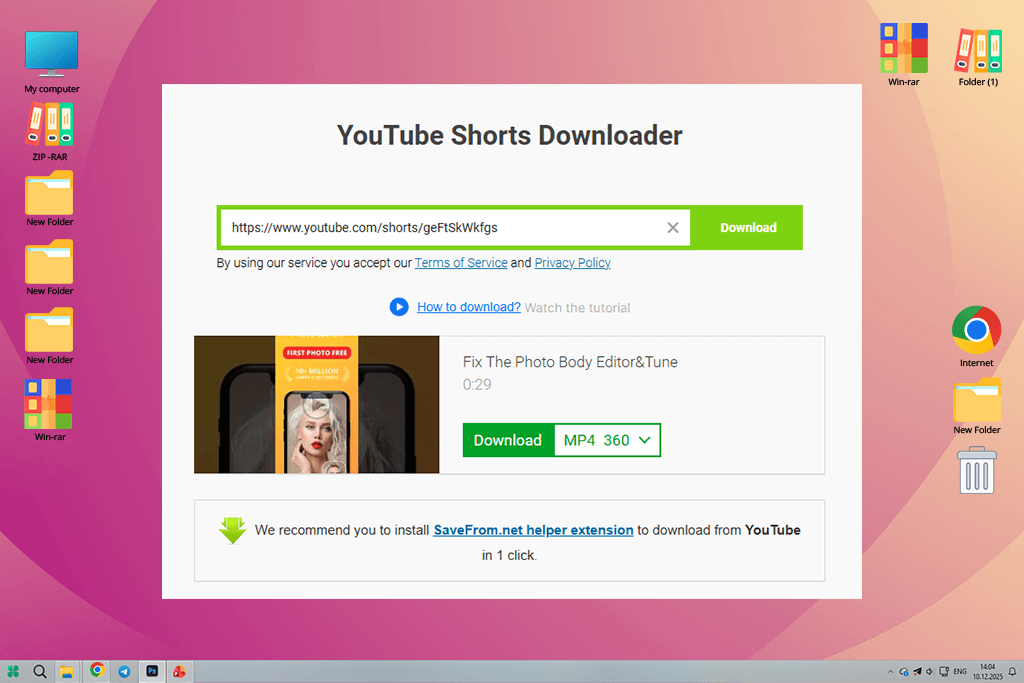 savefrom youtube shorts to mp4 converter