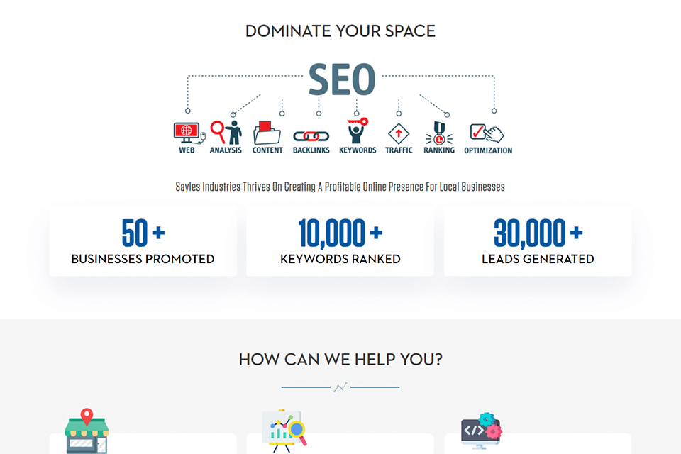 sayles industries search engine promotion