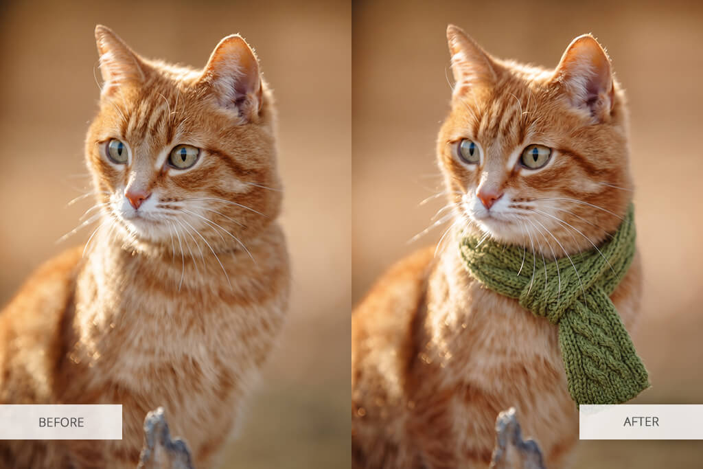 scarf added to picture