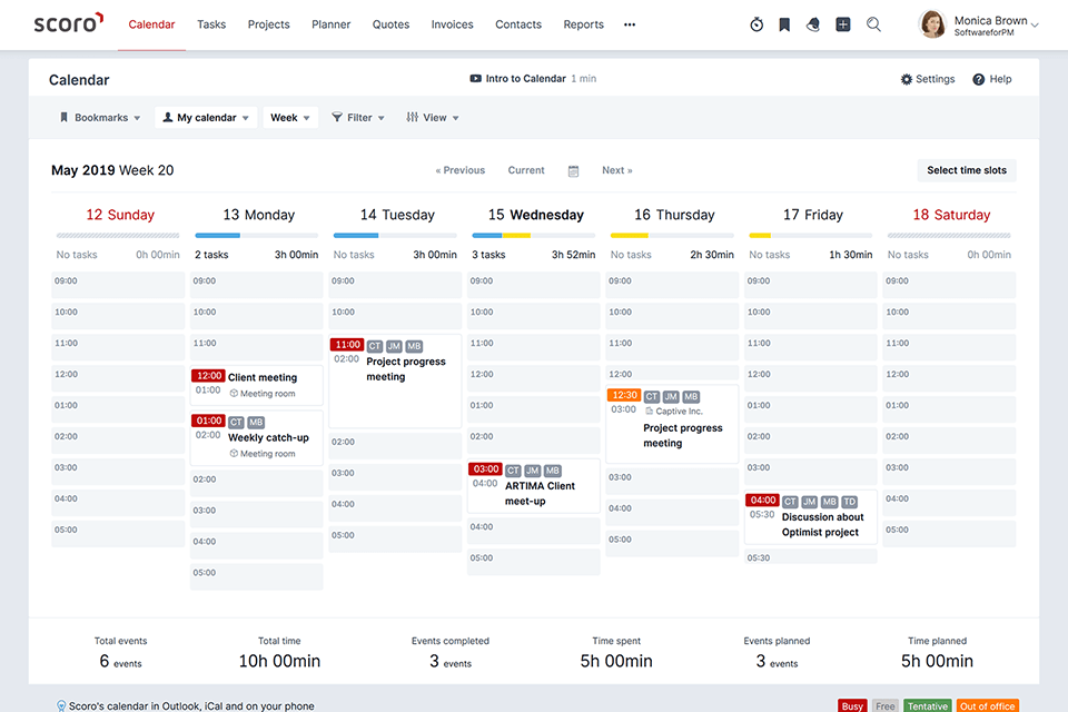 scoro zoho alternative interface