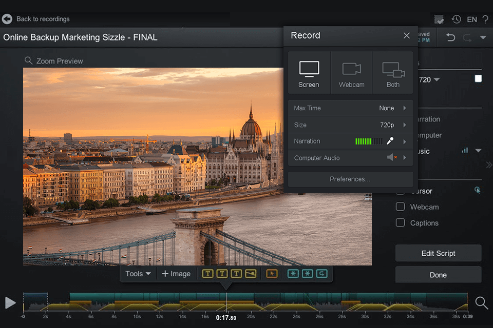 screencast-o-matic laptop screen recorder interface