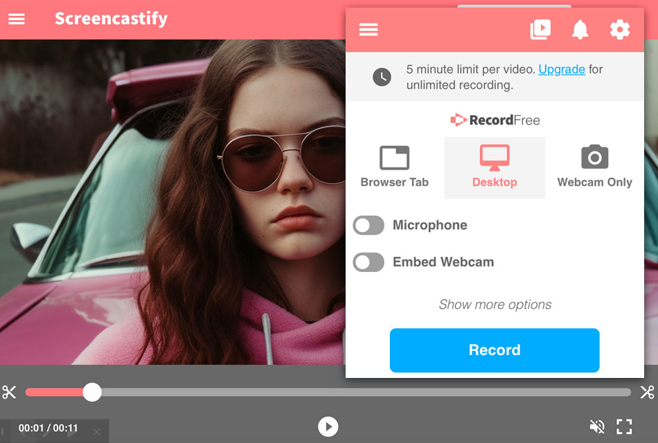 screencastify screen recorder for chromebook interface