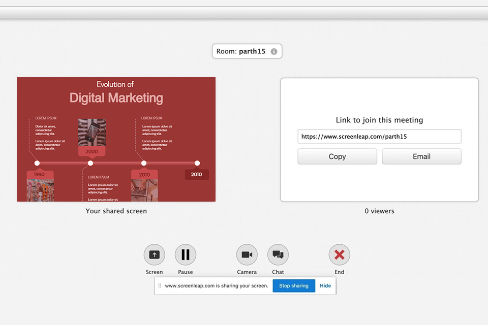 screenleap screen sharing apps interface