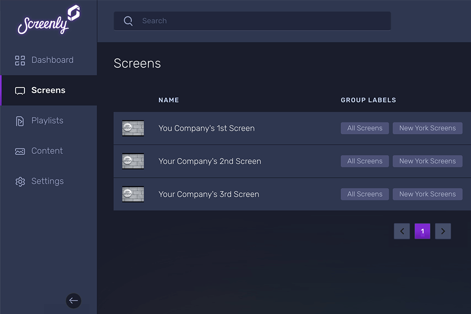 screenly ose واجهة برنامج تصميم اللافتات