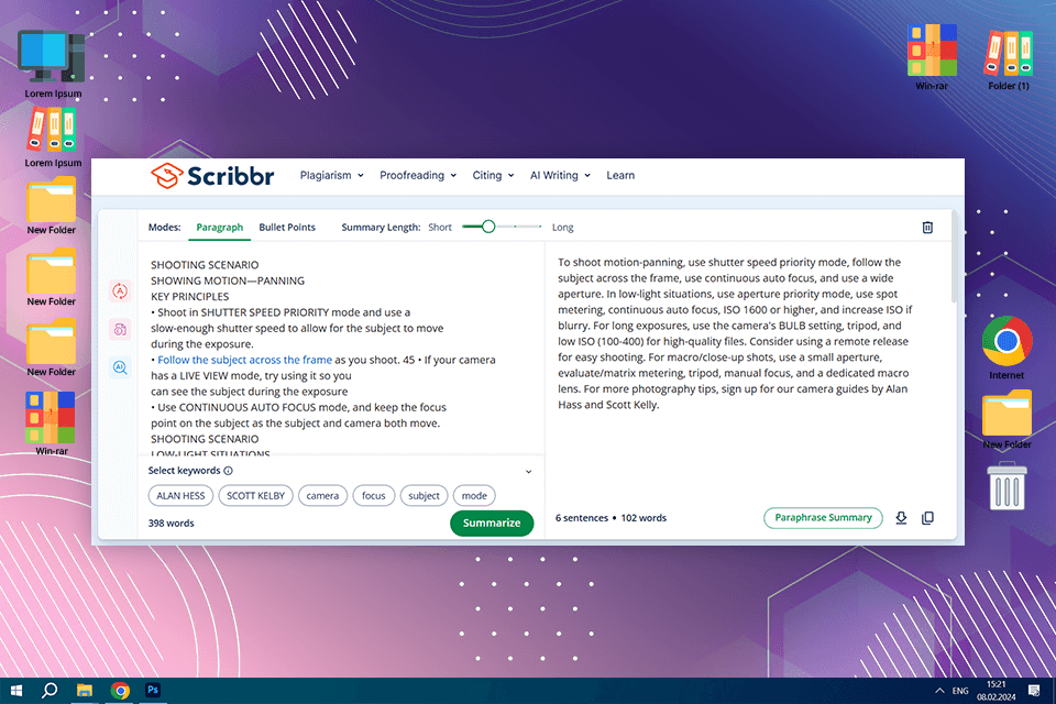 scribbr ai tool for summarizing pdf