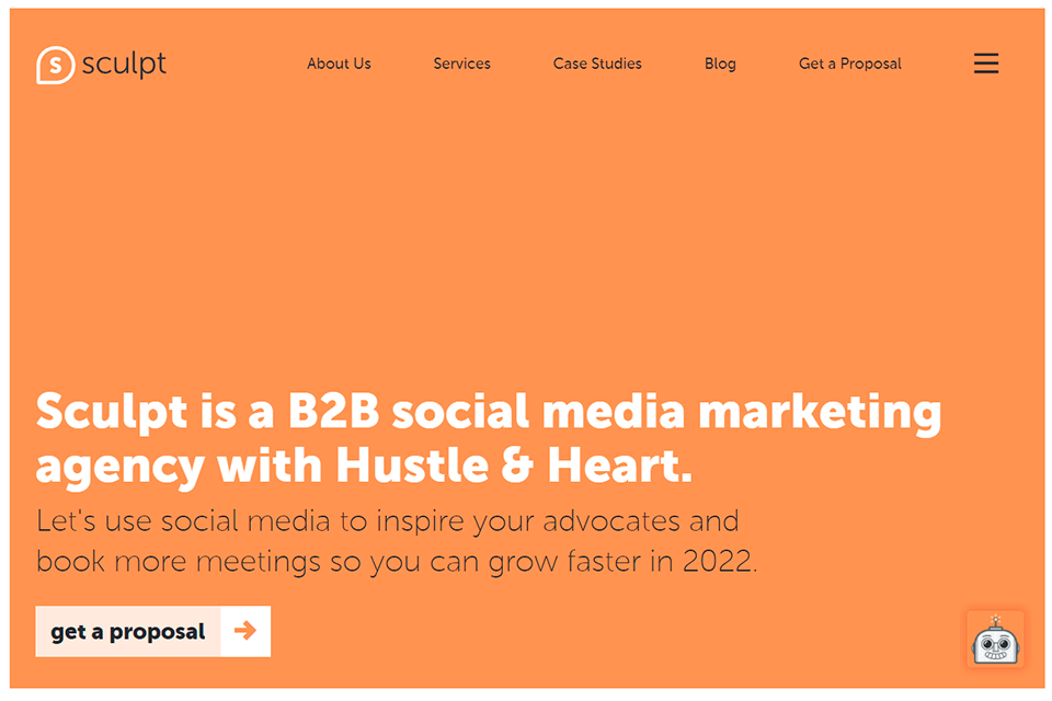 sculpt social media marketing company interface