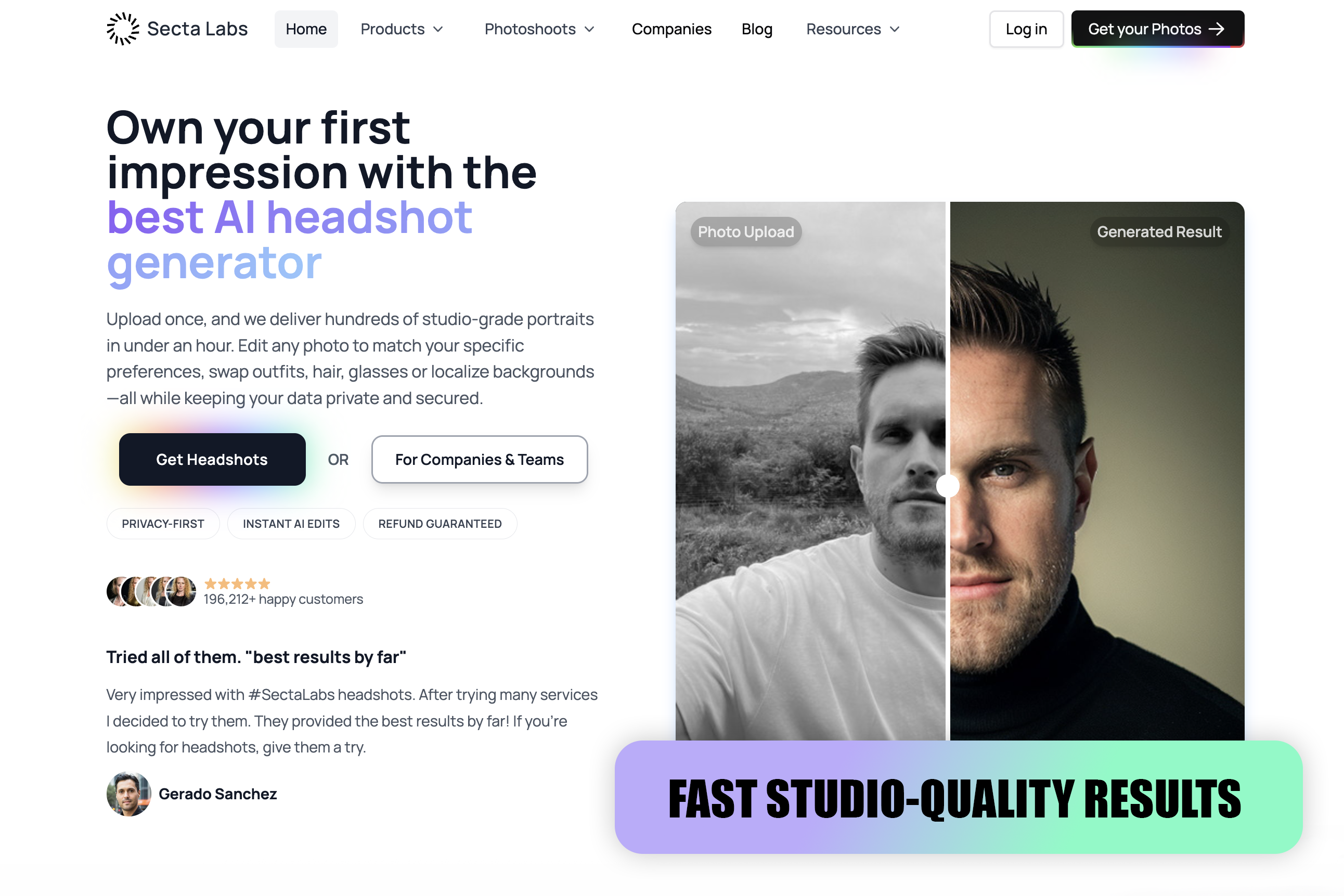 secta ai headshot generator