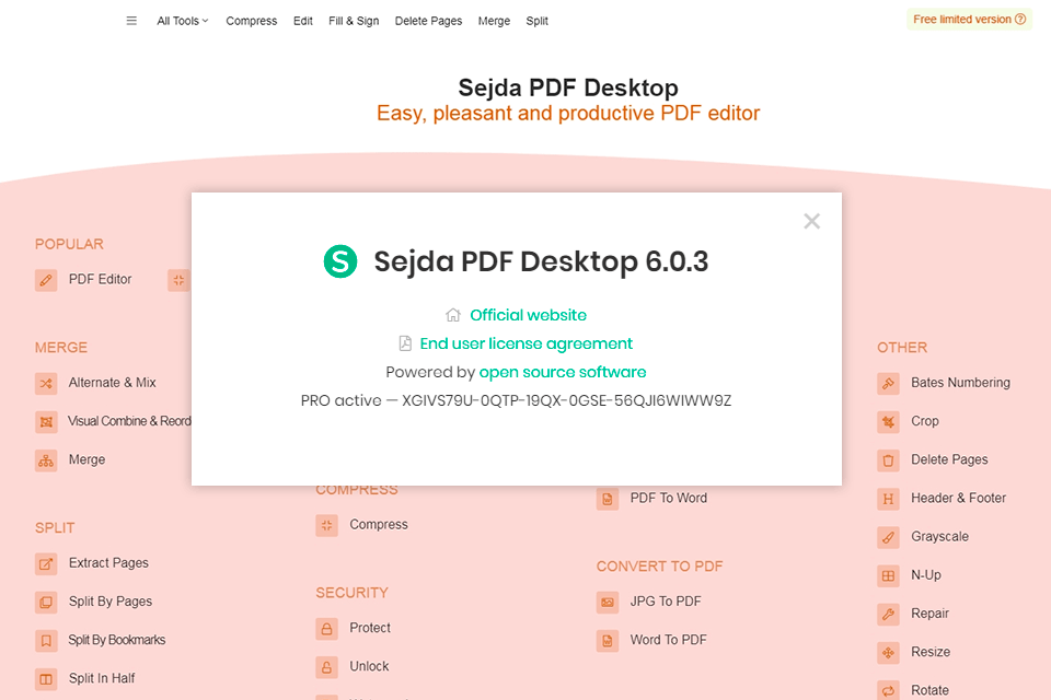 sejda pdf desktop pro editores pdf para mac interface