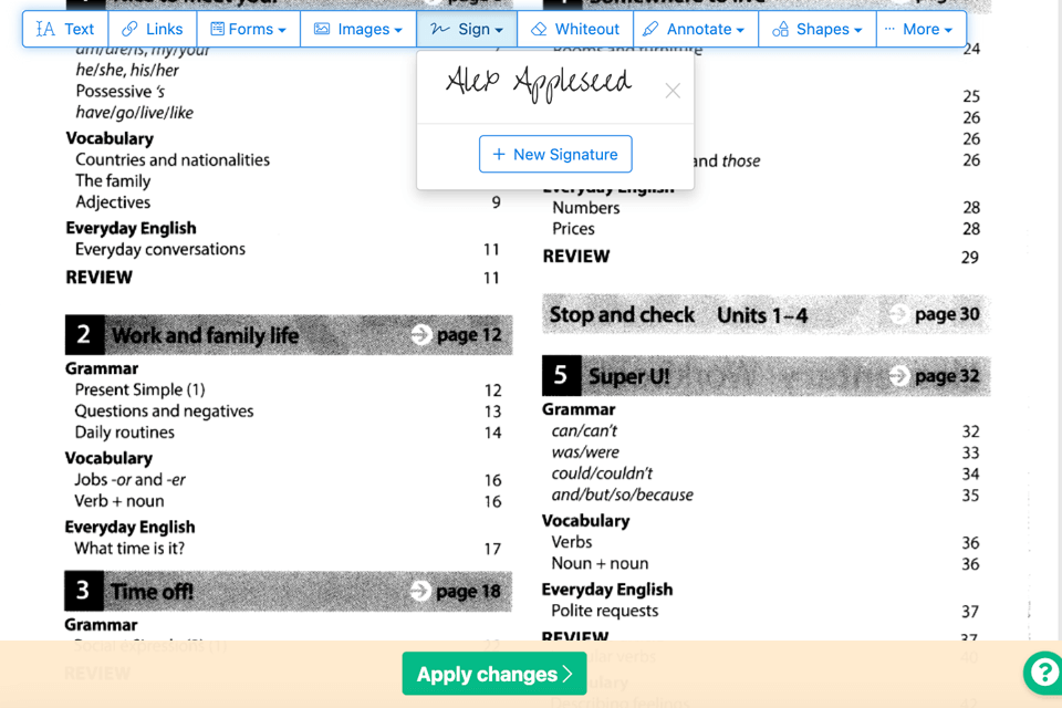 sejda pdf organizer interface