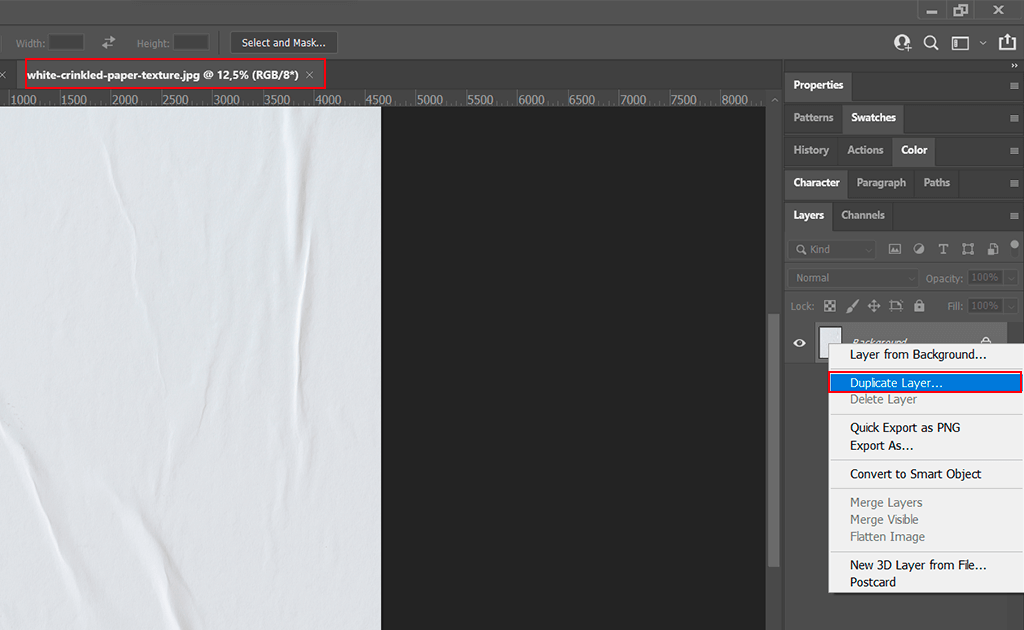 select duplicate layer to move image in photoshop