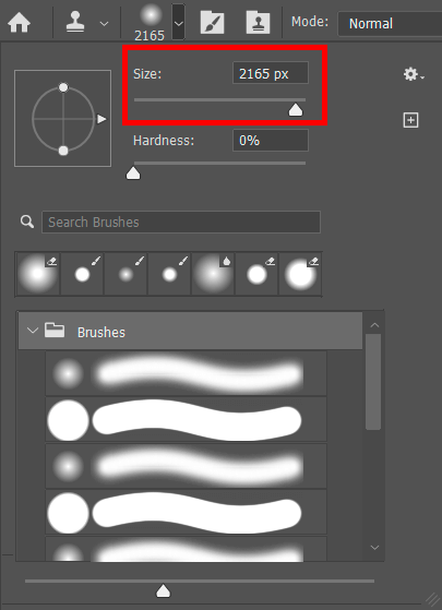 select the brush size