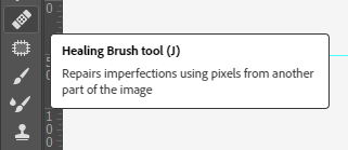 select the healing brush to remove dark circles under eyes photoshop