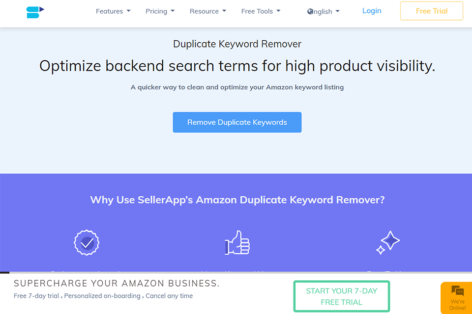 duplicate keyword remover sellerapp