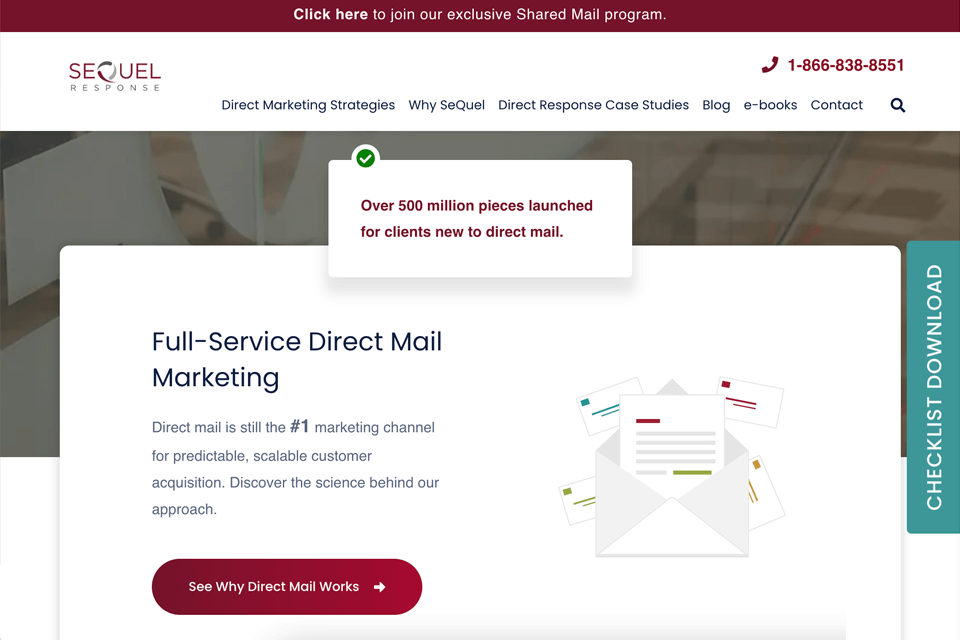 sequel response direct mail company interface