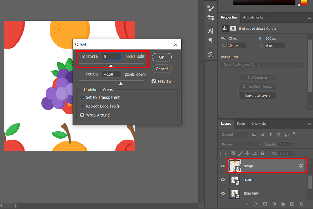 set up the second layer to make a pattern in photoshop