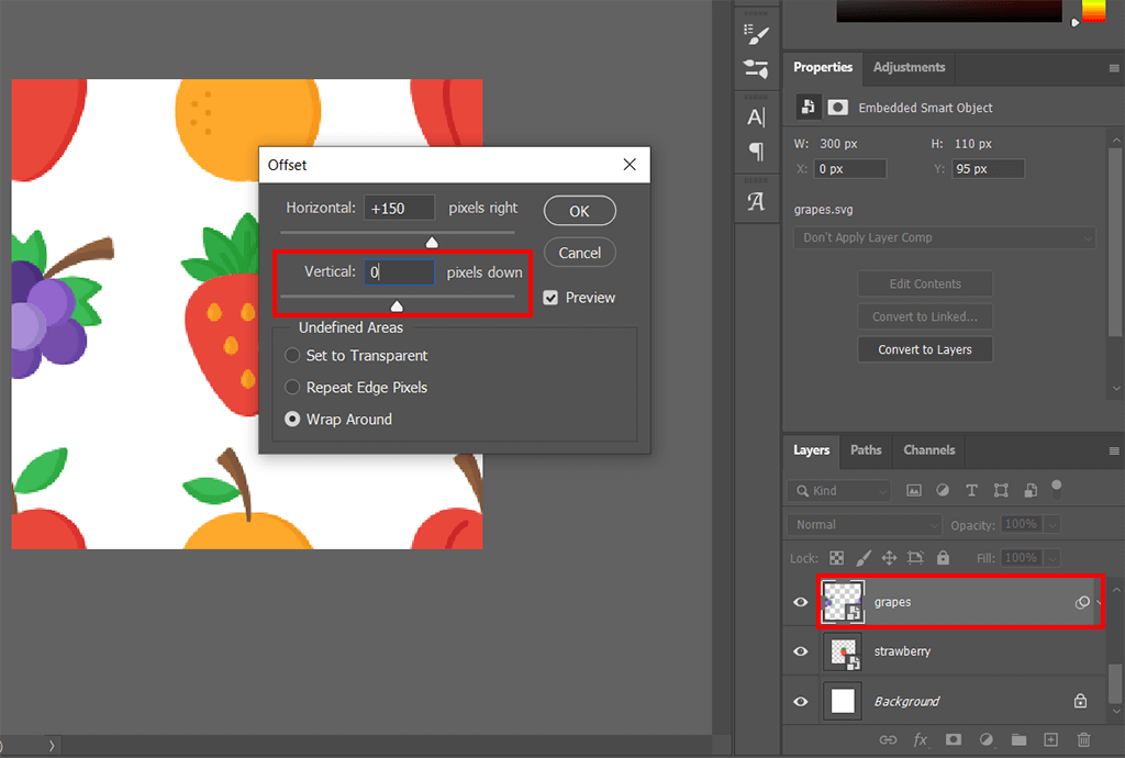 set up the third layer to make a pattern in photoshop