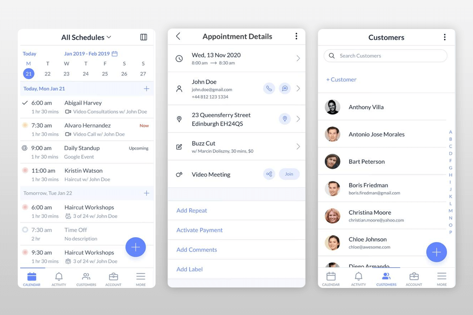 setmore photography booking interface
