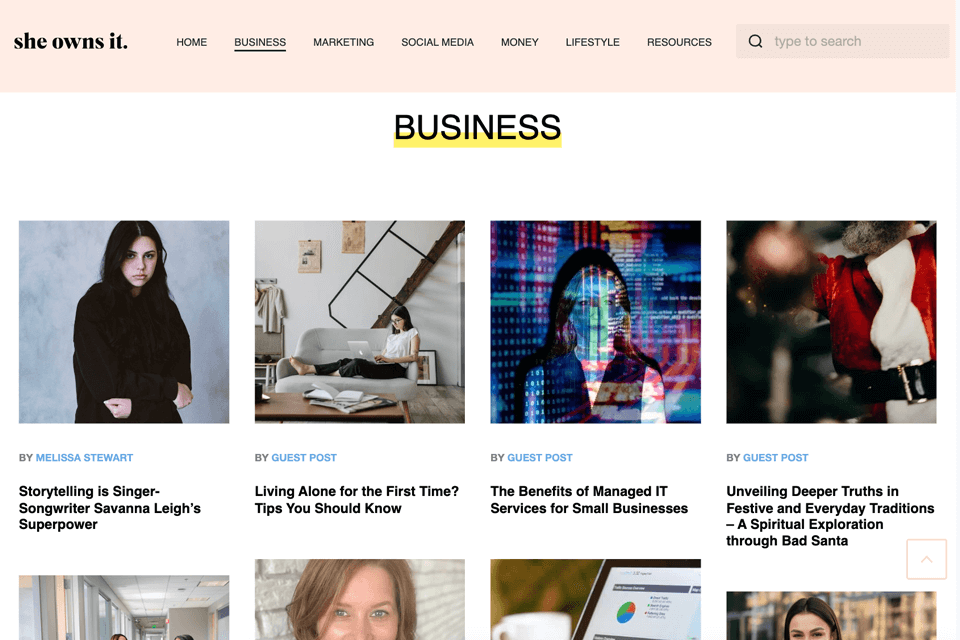 she owns it business blog