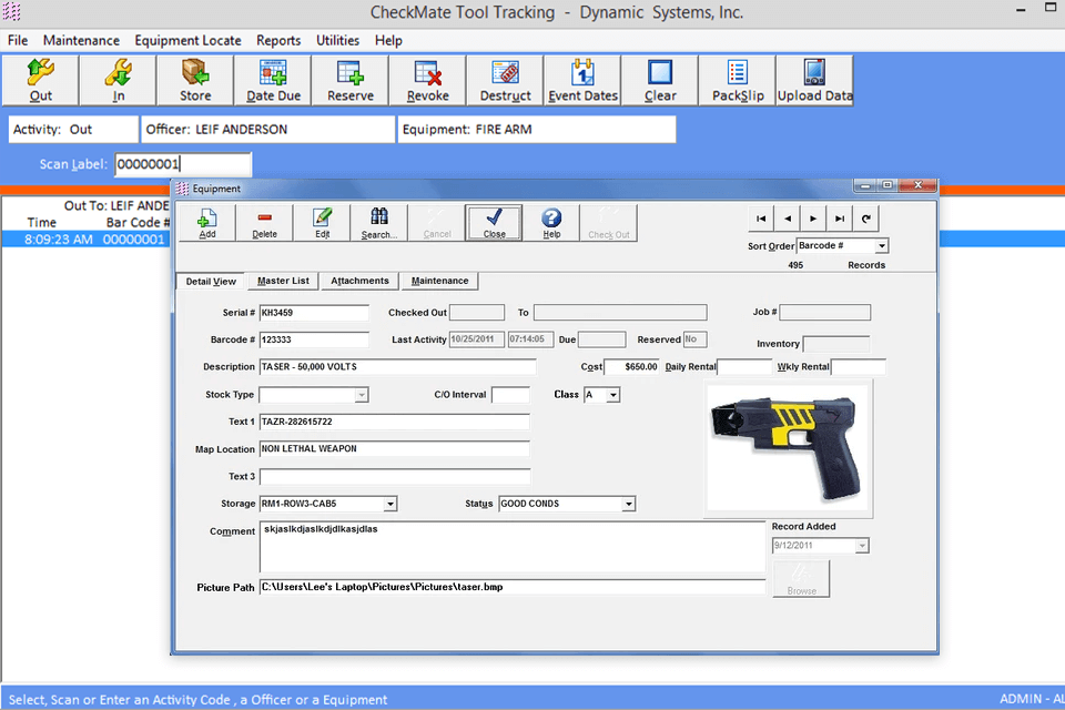 сheckmate barcoding software interface