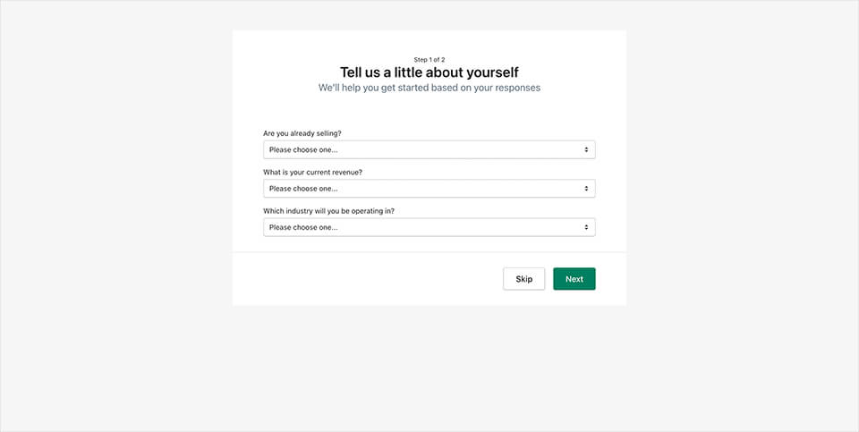 shopify filling persional info
