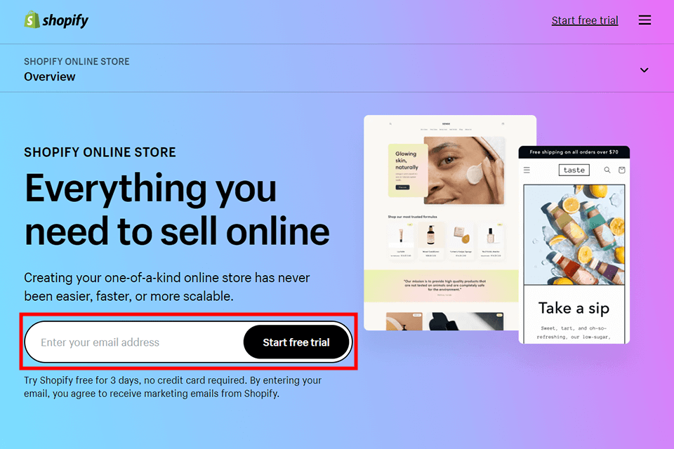 shopify to help start an online gear store