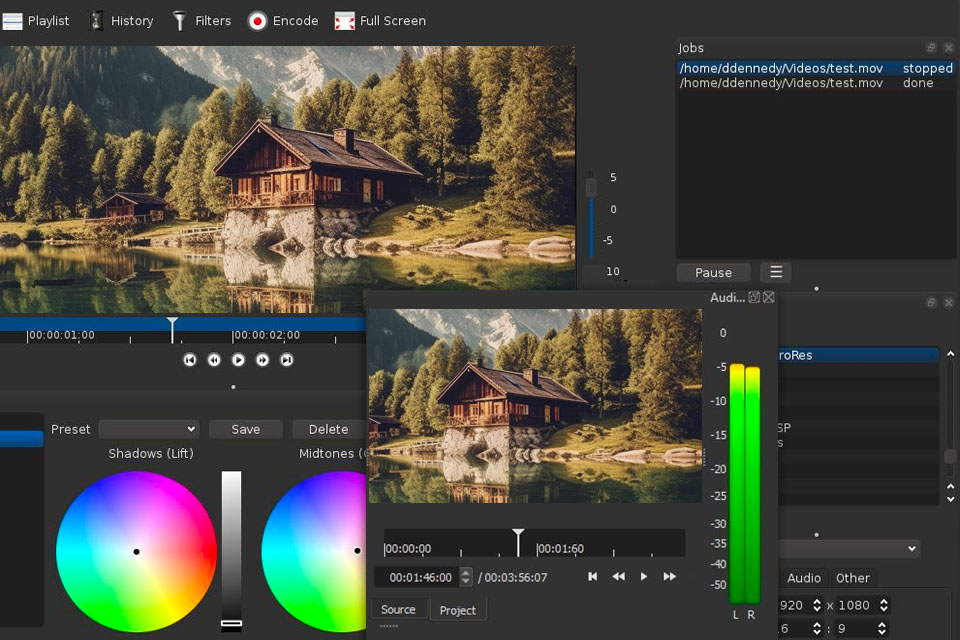 shotcut video editing software for windows interface