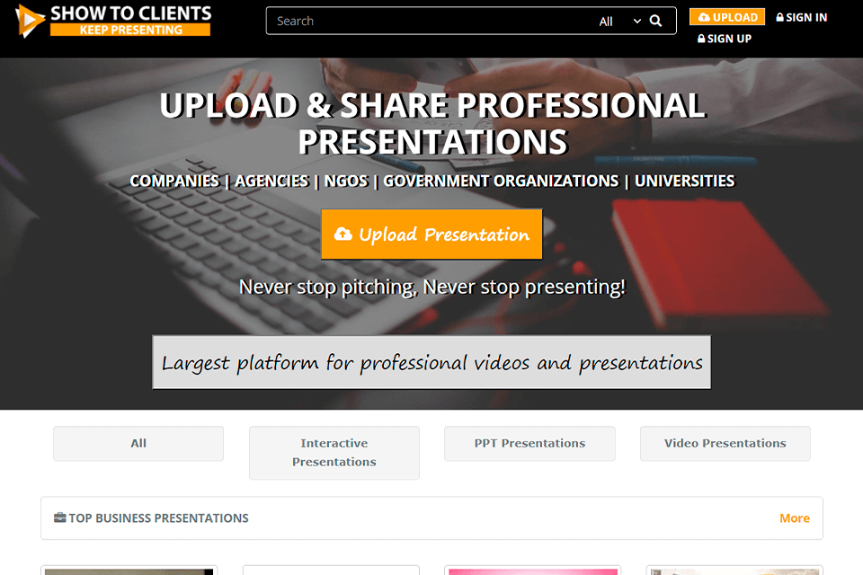 show to clients interface