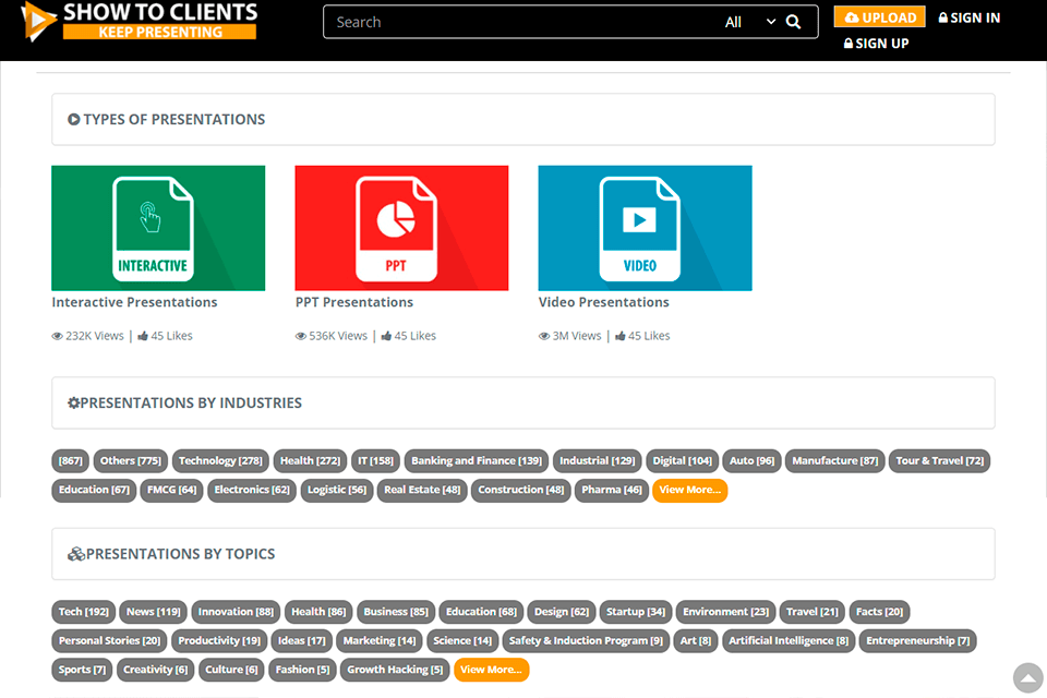 show to clients search