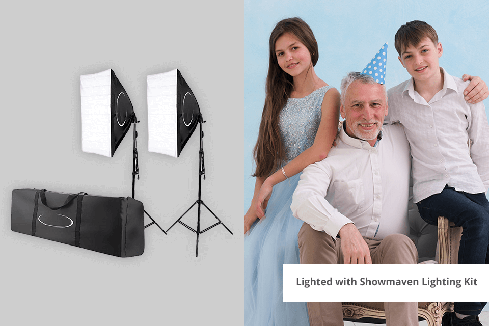showmaven softbox studio lighting kit