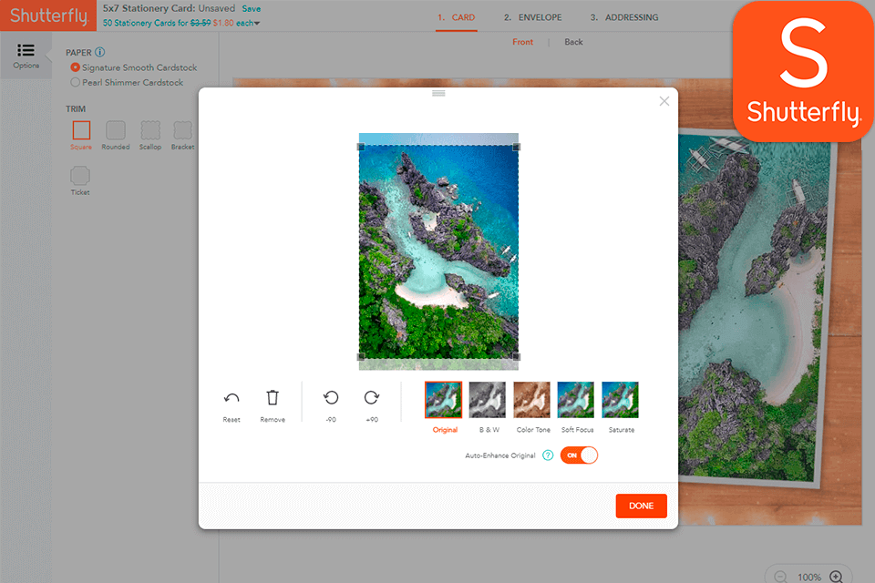 shutterfly interface