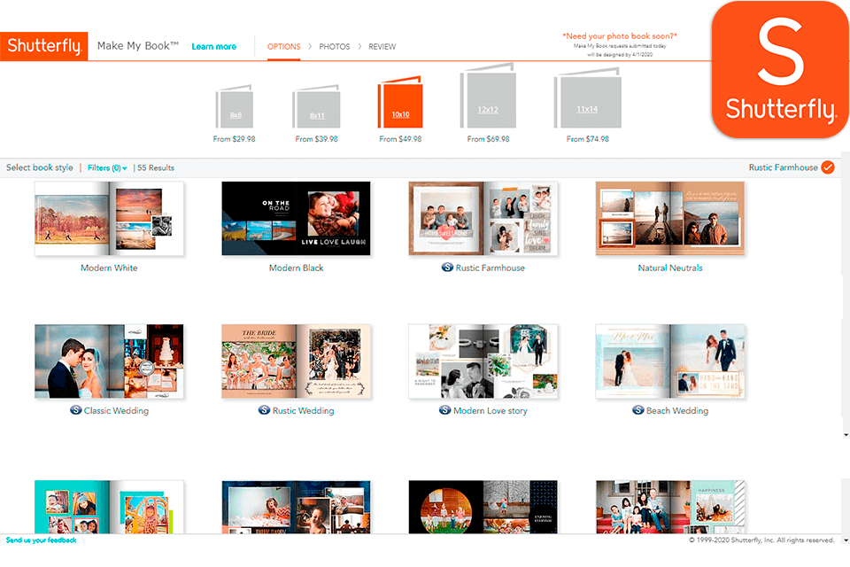 shutterfly interface