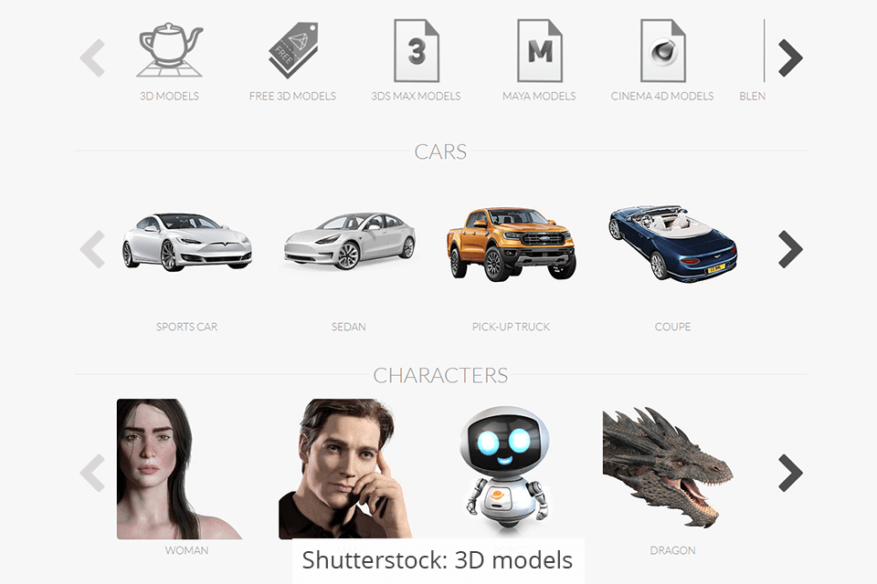 shutterstock 3d models collection