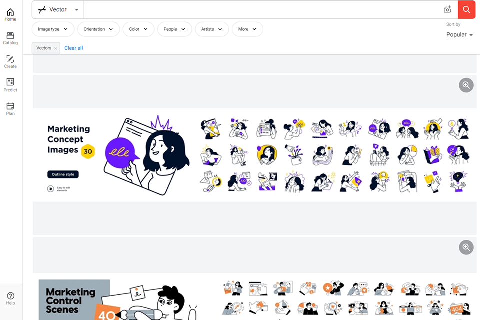 shutterstock alternative to vecteezy interface
