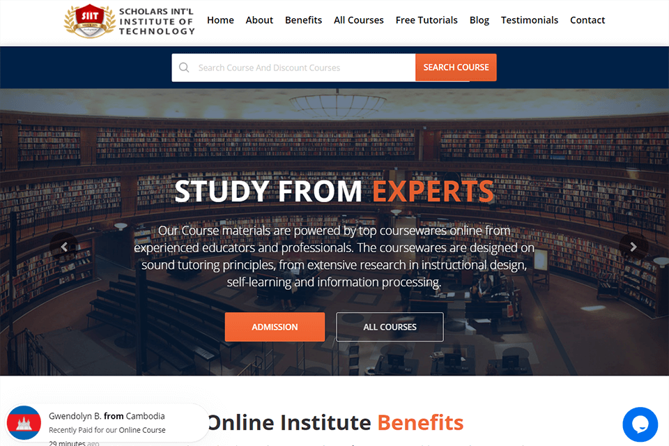 siit сertified online courses interface