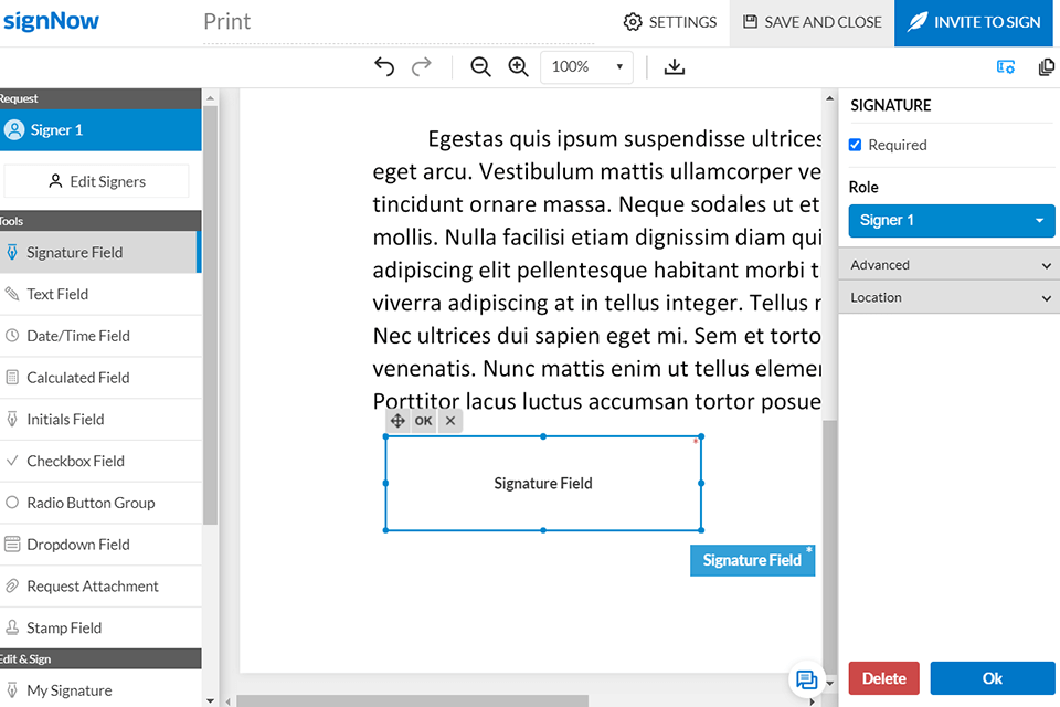 برنامج Singnow مثل علامة Adobe