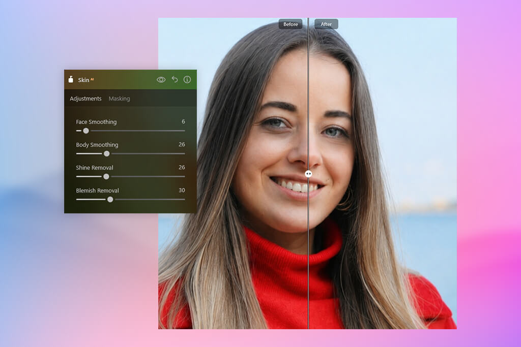 luminar neo tutorial to remove dark circles under eyes skin ai