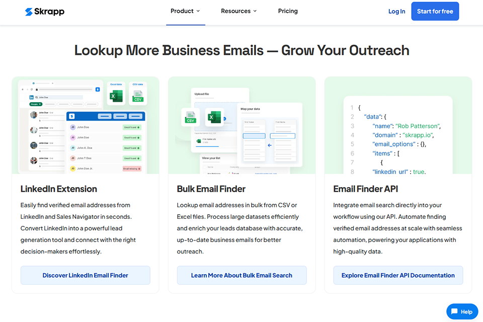 skrapp io email capture tool