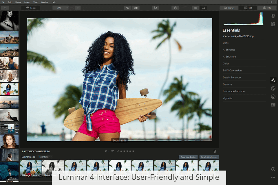 واجهة skylum luminar 4
